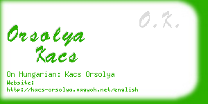 orsolya kacs business card